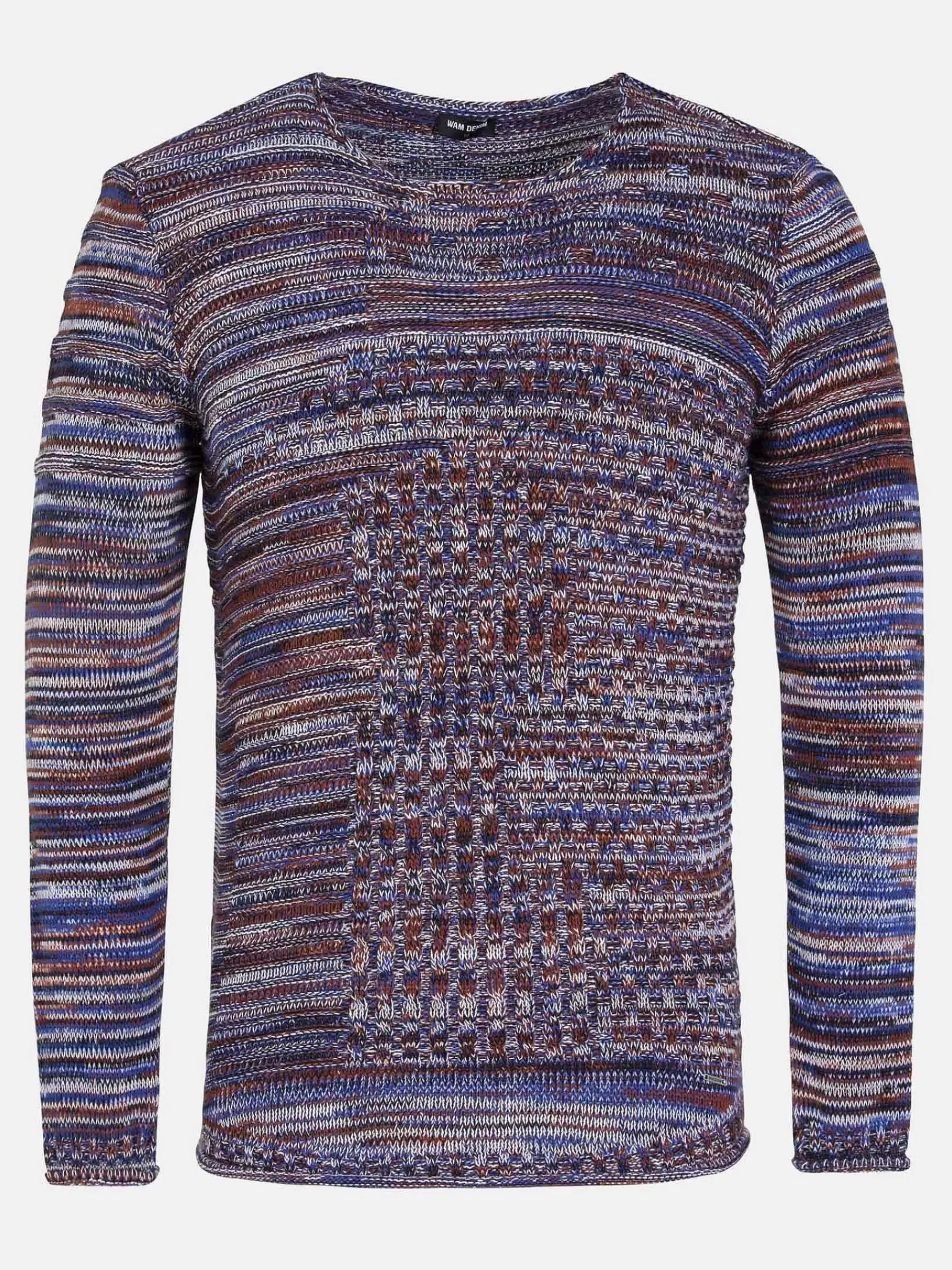 Wam Denim Truien Tuscon Royal Blue Brown| Truien