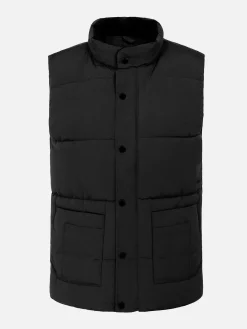 Wam Denim Velvet Crew Neck Black Bodywarmer| Bodywarmer