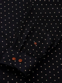 Wam Denim Verdantia Coffee Bean Pattern Black Overhemd Lange Mouw| Overhemd Lange Mouwen