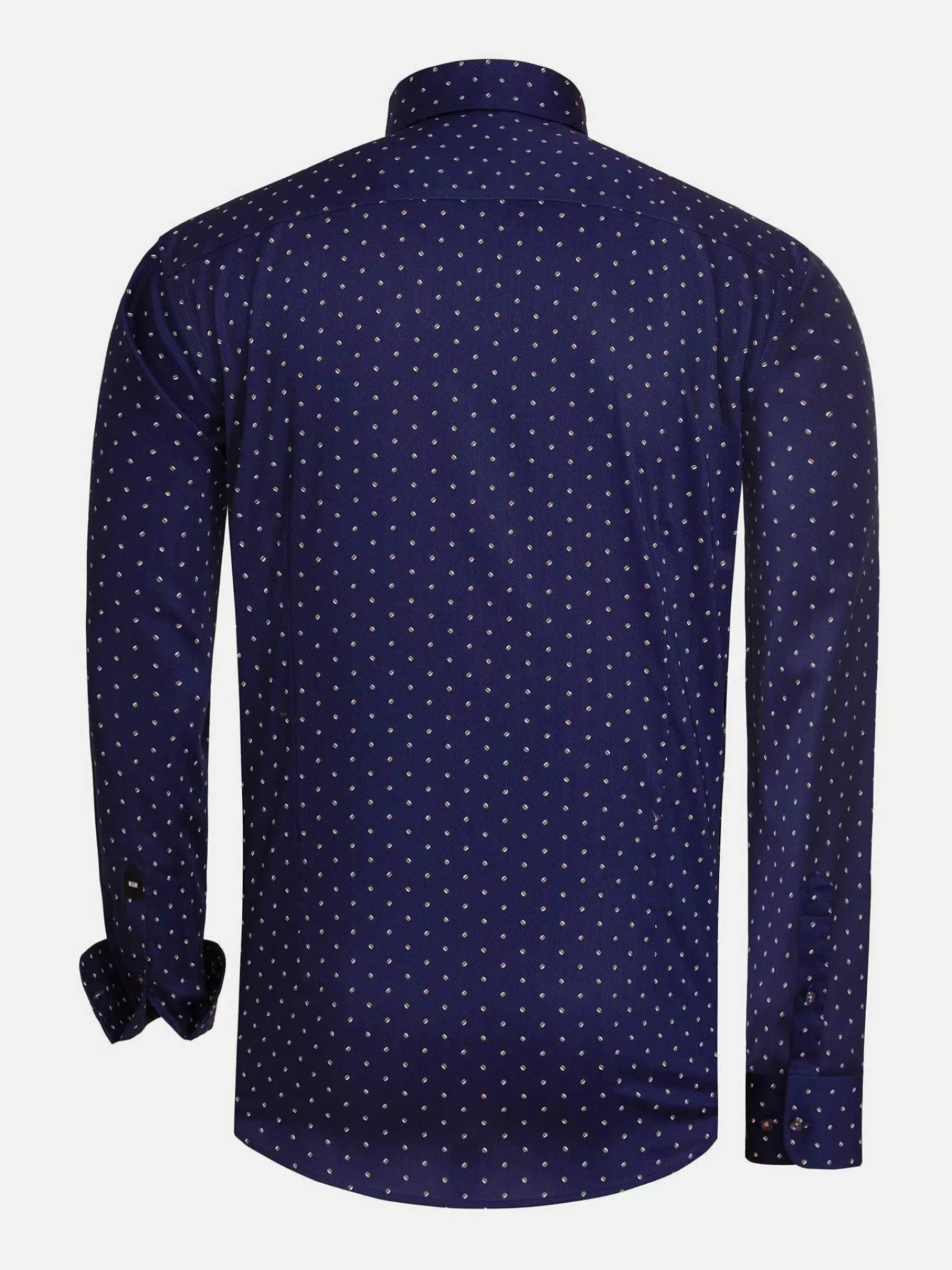 Wam Denim Verdantia Coffee Bean Pattern Navy Overhemd Lange Mouw| Overhemd Lange Mouwen