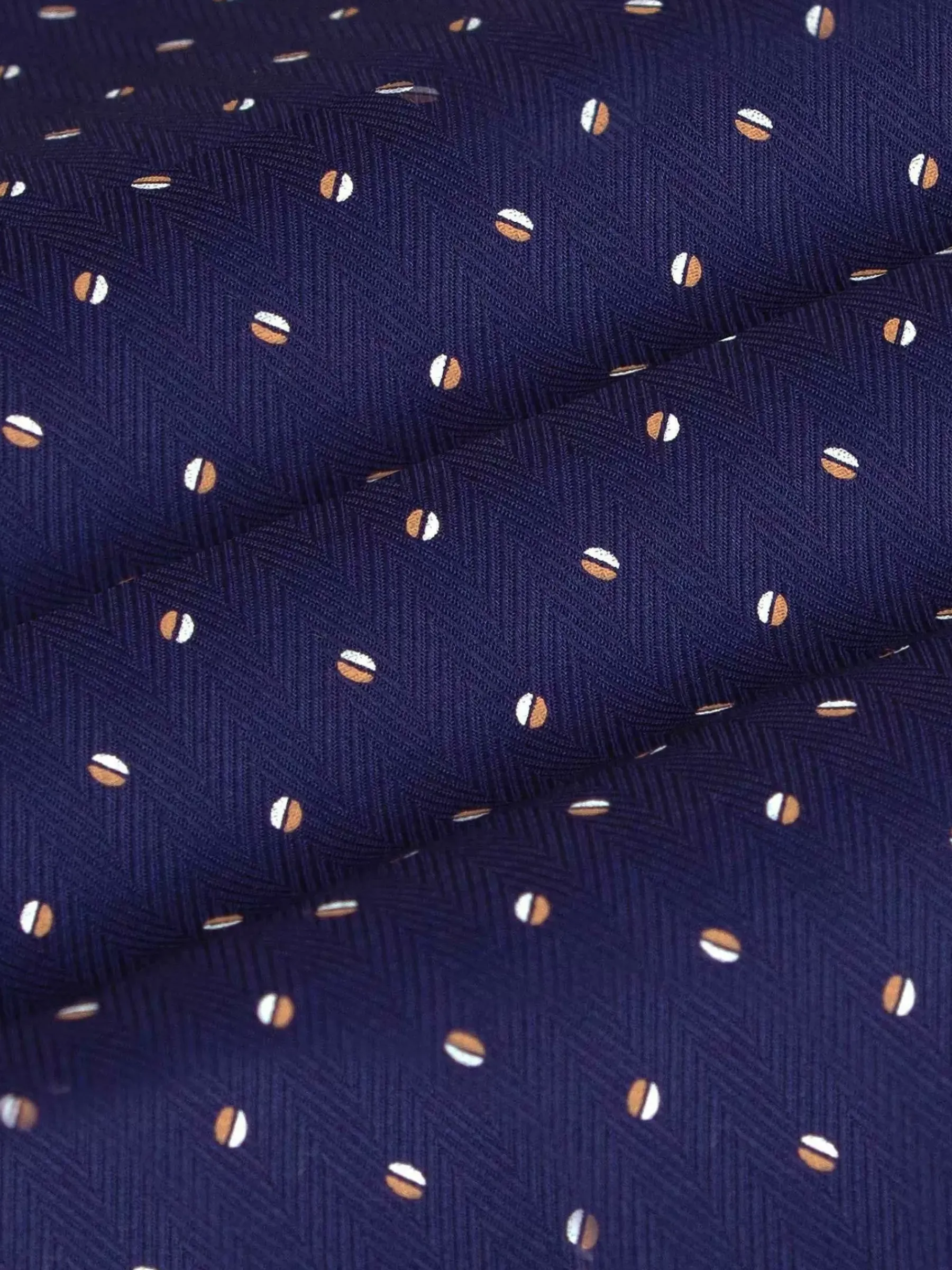 Wam Denim Verdantia Coffee Bean Pattern Navy Overhemd Lange Mouw| Overhemd Lange Mouwen