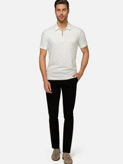 Wam Denim Vista Zipper White Polo| Polo'S