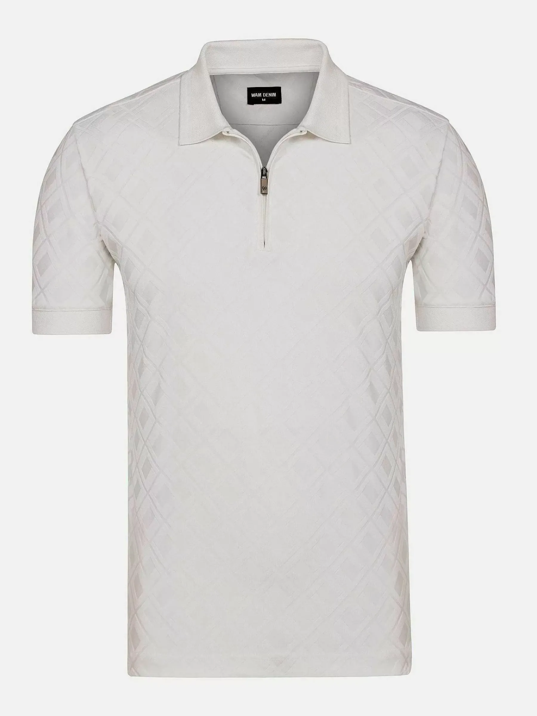 Wam Denim Vista Zipper White Polo| Polo'S