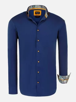 Wam Denim Waylon Regular Fit Navy Overhemd| Overhemd Lange Mouwen