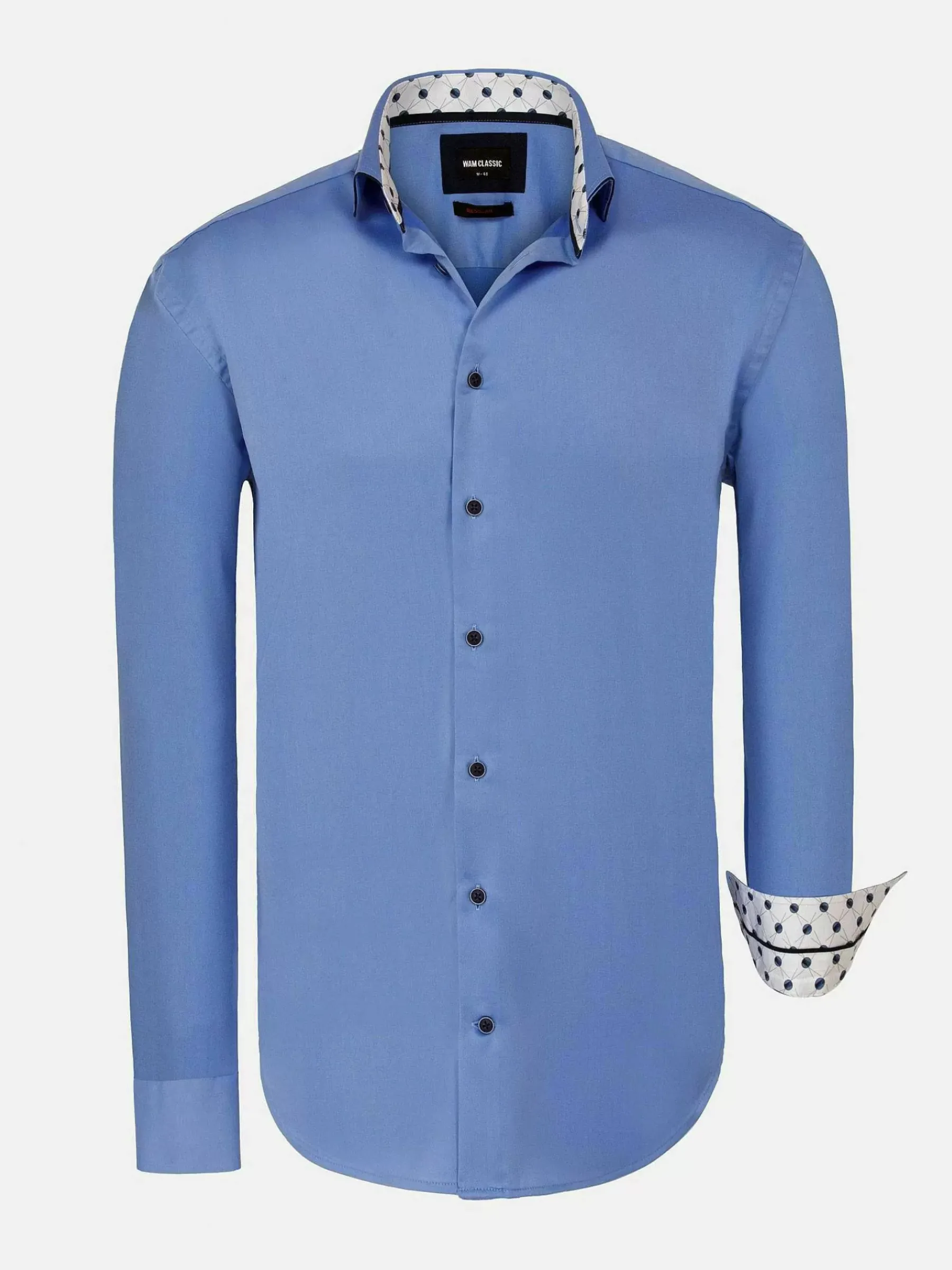 Wam Denim Waylon Regular Fit Royal Blue Overhemd| Overhemd Lange Mouwen